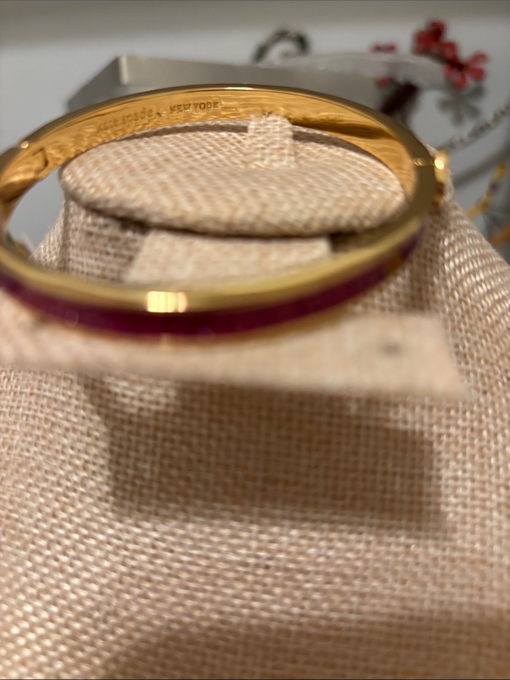 kate spade Gold-Tone Bracelet with Fuchsia Enamel Inlay - Picture 3 of 8